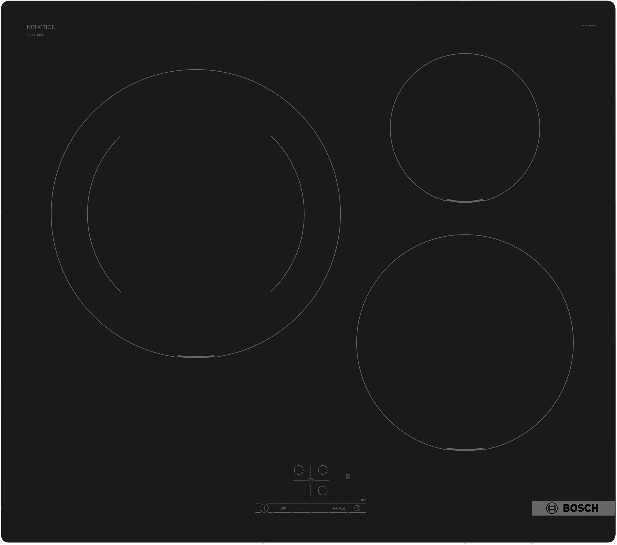 155-1 Bosch Series 4 PUJ611BB5E Induction Hob (Black)