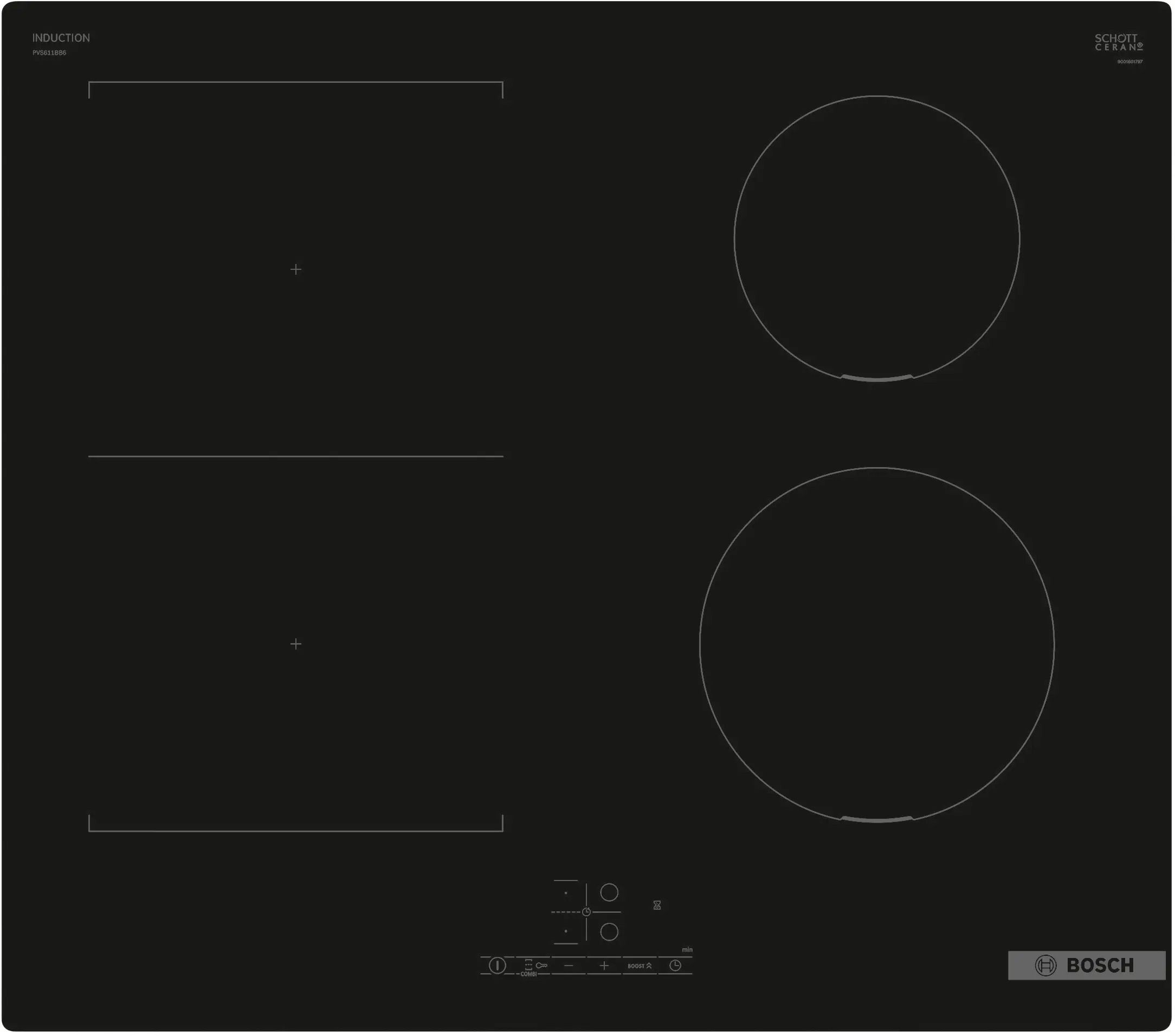 158-1 Bosch Series 4 PVS611BB6E Induction Hob (Black)