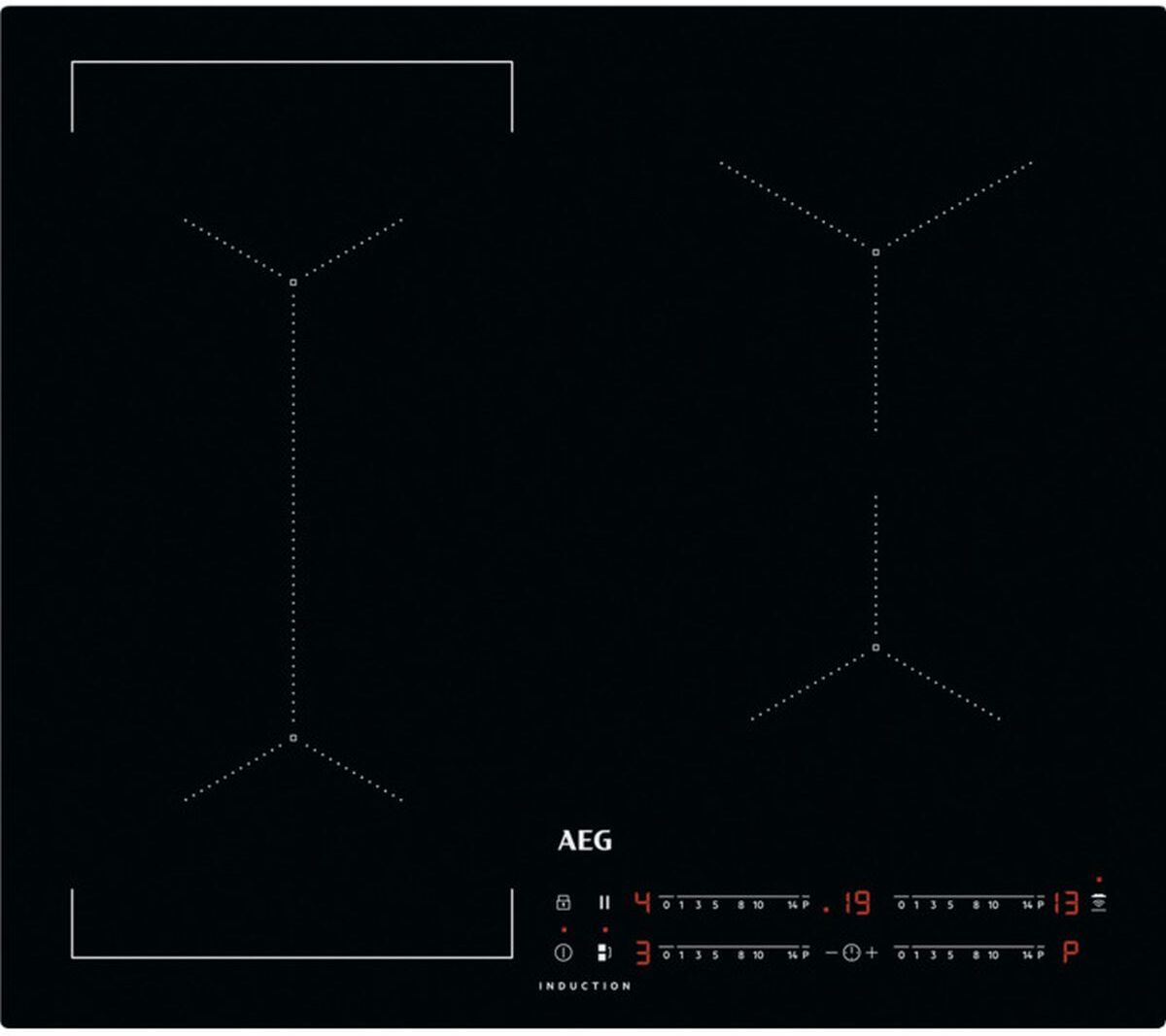 161-1 AEG IKX64441CB 60cm 4-Zone Induction Hob (Black)